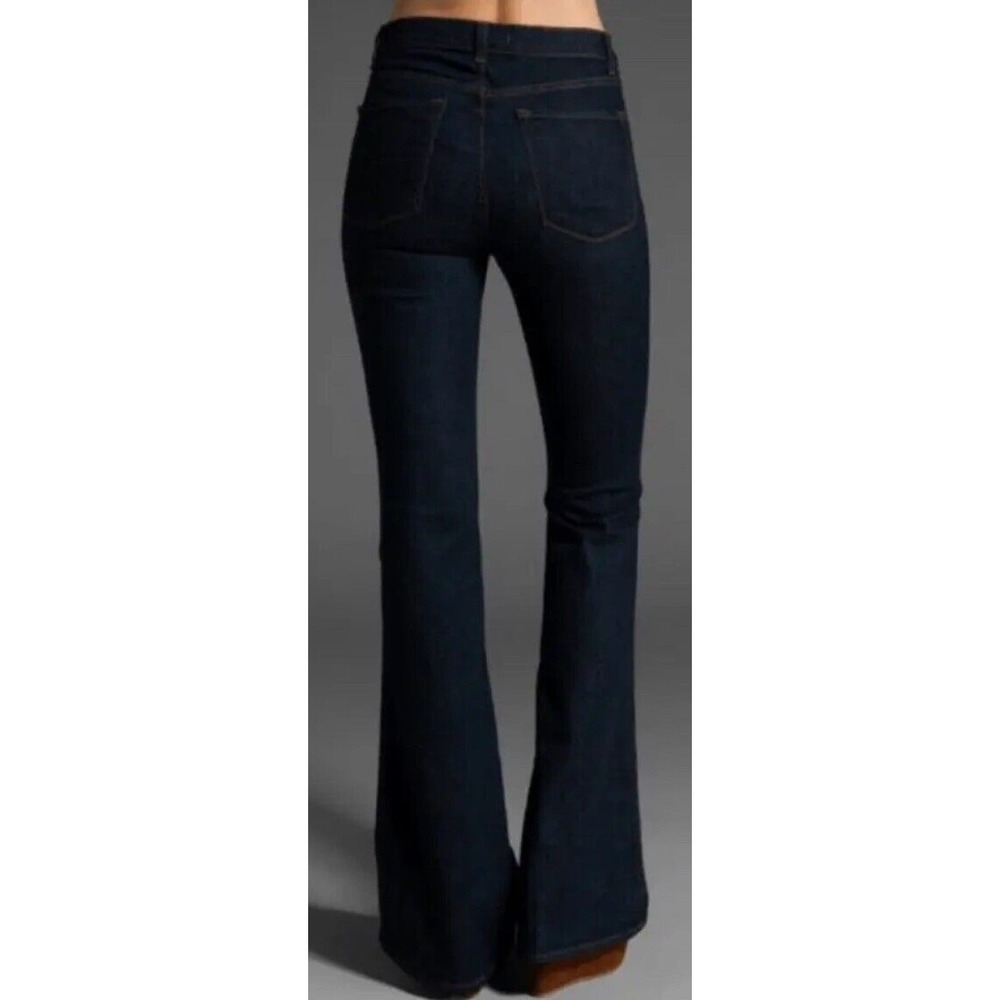 J Brand Kiki High Rise Flare Jeans Pure Dark Blue High Waisted Retro Womens 25 - Picture 4 of 12